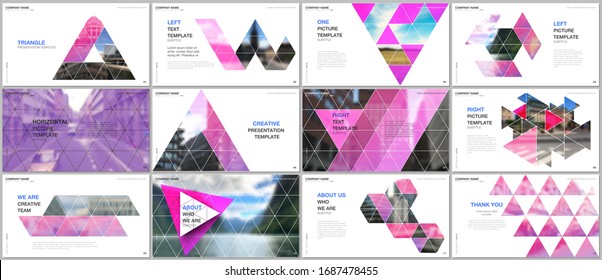 Minimal presentations design, portfolio vector templates 