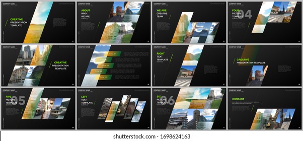 Minimal presentations design, portfolio vector templates with colorful gradient geometric background. Multipurpose template for presentation slide, flyer leaflet, brochure cover, report, advertising.