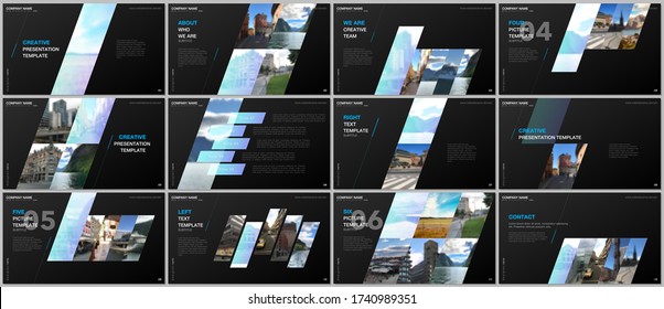 Minimal presentations design, portfolio vector templates with colorful gradient geometric background. Multipurpose template for presentation slide, flyer leaflet, brochure cover, report, advertising.