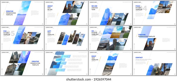 Minimal presentations design, portfolio vector templates with colorful gradient geometric background. Multipurpose template for presentation slide, flyer leaflet, brochure cover, report, advertising.