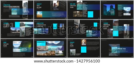 Minimal presentations design, portfolio vector templates with colorful gradient design geometric trending elements. Multipurpose template for presentation slide, flyer leaflet, brochure cover, report.