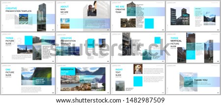 Minimal presentations design, portfolio vector templates with colorful gradient design geometric trending elements. Multipurpose template for presentation slide, flyer leaflet, brochure cover, report.