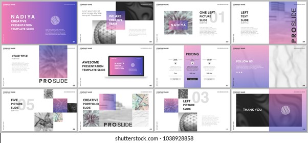 Minimal presentations, portfolio templates. Blue elements on a white background. Brochure cover vector design. Presentation slides for flyer, leaflet, brochure, report, marketing, advertising, banner