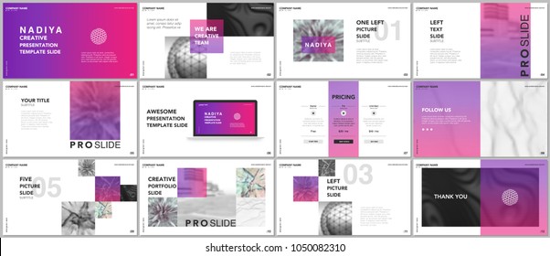 Minimal presentations, portfolio templates. Blue elements on a white background. Brochure cover vector design. Presentation slides for flyer, leaflet, brochure, report, marketing, advertising, banner