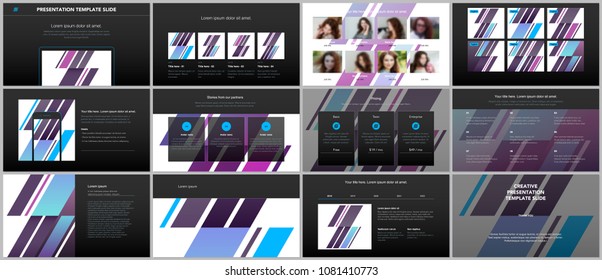 Minimal presentations, portfolio templates. Simple elements on black background. Brochure cover vector design. Presentation slides for flyer, leaflet, brochure, report, marketing, advertising