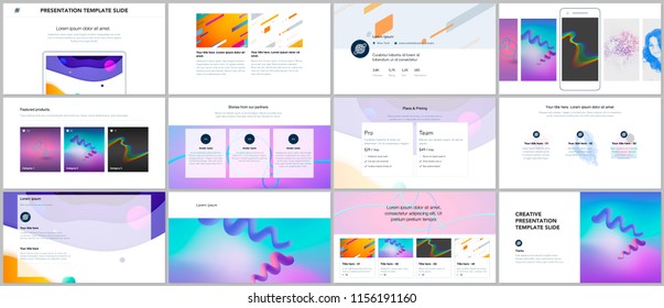 Presentaciones mínimas, plantillas de portafolio. Elementos simples sobre fondo blanco. Diseño vectorial de la tapa del folleto. Diapositivas de presentación para volante, volante, folleto, informe, marketing, publicidad.