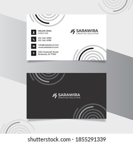 minimal print ready circle design business card