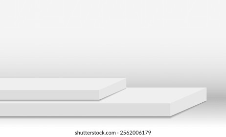 Minimal Product Display Podium on White Background. Vector Illustration. Wallpaper