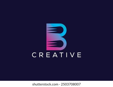 Minimale und professionelle abstrakte B Symbol Logo Design-Vorlage