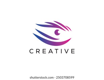 Minimal and professional abstract eye icon logo design template