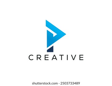 Minimal and professional abstract play logo design template