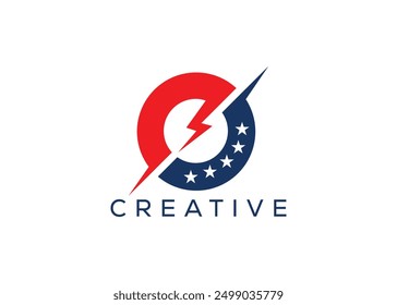 Minimale und professionelle amerikanische Donner-Logo-Design-Vorlage