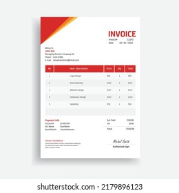 Minimal Professional Business Invoice Vector Template