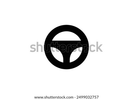Minimal and professional car steering wheel logo design template