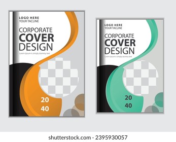 Minimal professional corporate book cover design  template set.