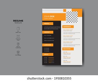 Minimal professional cv or resume template design. super clean modern cv or resume design template.