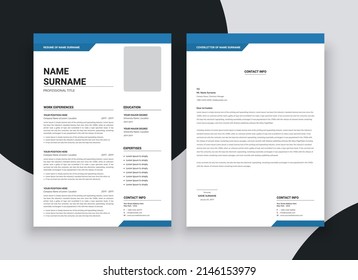 Minimal professional CV resume template - super clean modern vector infographic