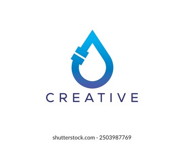 Minimale und professionelle Tropfen und Rohr Logo Design-Vorlage