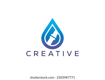 Minimal and professional drop and pipe logo design template