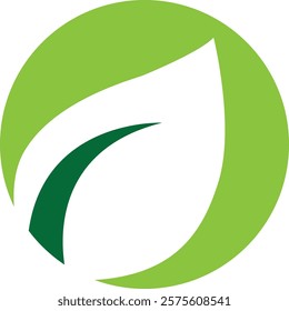 Minimal and professional Green leaf arrow logo design template