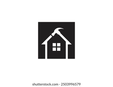 Minimal and professional home roofing logo design template. Simple Construction Building logo