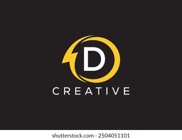 Minimal and professional Letter D thunder logo design template