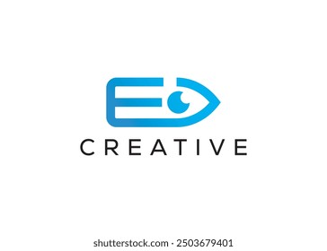 Minimal and professional letter e gun bullet logo design template