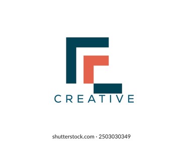 Minimal and professional letter F C abstract logo design template