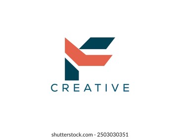 Minimal and professional letter F C abstract logo design template