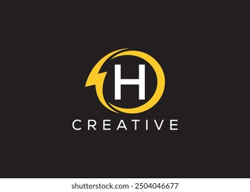 Minimal and professional Letter H thunder logo design template