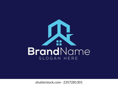 Minimal and Professional letter M C home real estate vector logo design
