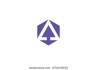 Diseño de logotipo de polígono de letra A de Profesional mínimo sobre fondo blanco