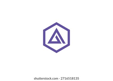 Diseño de logotipo de polígono de letra A de Profesional mínimo sobre fondo blanco