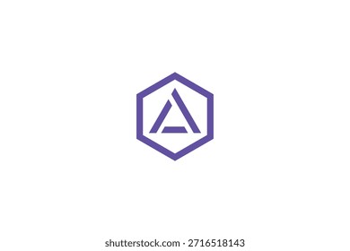 Diseño de logotipo de polígono de letra A de Profesional mínimo sobre fondo blanco