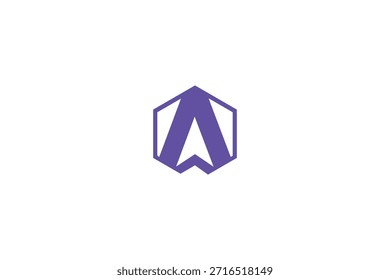 Diseño de logotipo de polígono de letra A de Profesional mínimo sobre fondo blanco