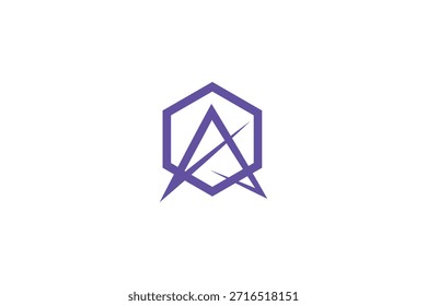 Diseño de logotipo de polígono de letra A de Profesional mínimo sobre fondo blanco