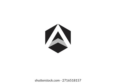 Diseño de logotipo de polígono de letra A de Profesional mínimo sobre fondo blanco