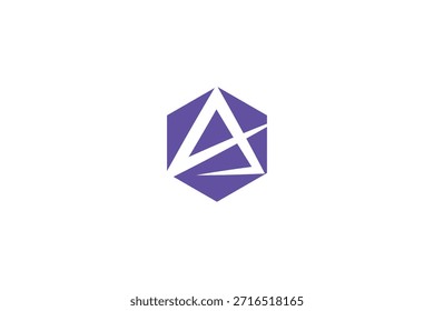 Diseño de logotipo de polígono de letra A de Profesional mínimo sobre fondo blanco