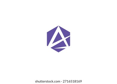 Diseño de logotipo de polígono de letra A de Profesional mínimo sobre fondo blanco