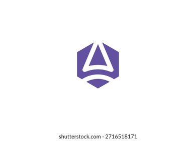 Diseño de logotipo de polígono de letra A de Profesional mínimo sobre fondo blanco