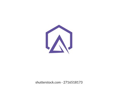Diseño de logotipo de polígono de letra A de Profesional mínimo sobre fondo blanco