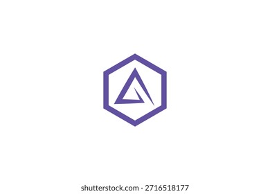 Diseño de logotipo de polígono de letra A de Profesional mínimo sobre fondo blanco