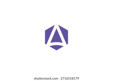Diseño de logotipo de polígono de letra A de Profesional mínimo sobre fondo blanco