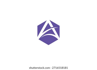 Diseño de logotipo de polígono de letra A de Profesional mínimo sobre fondo blanco