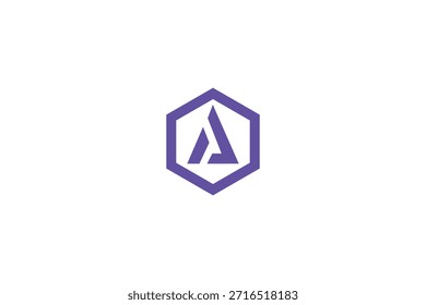 Diseño de logotipo de polígono de letra A de Profesional mínimo sobre fondo blanco