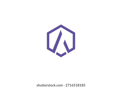 Diseño de logotipo de polígono de letra A de Profesional mínimo sobre fondo blanco
