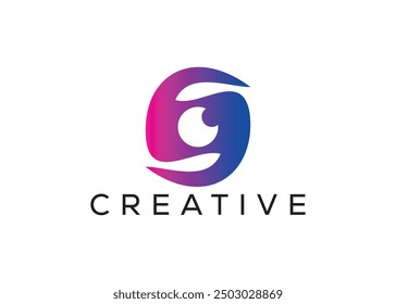 Minimal and professional letter s eye lens logo design template