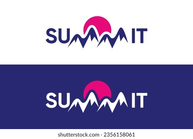 Diseño del logotipo del vector de cumbre de letras mínimo y profesional