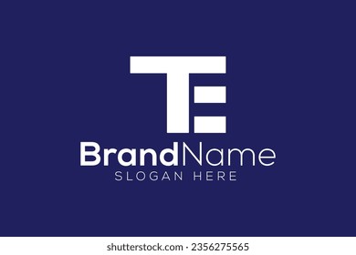 Diseño del logotipo del vector T E de letra mínima y profesional