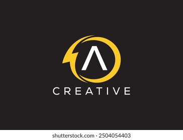 Minimal and professional Letter A thunder logo design template
